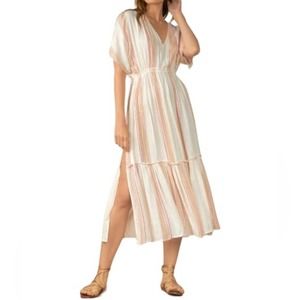 ELAN Ruffle Cover-Up Maxi‎ Dress Women’s Size Medium
